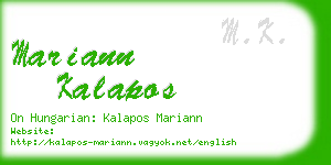 mariann kalapos business card